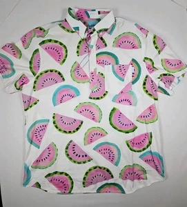 Chubbies "The Weekend Has Arrived Watermelon Polo Short Sleeve Men's XXL NWOT - Picture 1 of 8