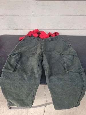 CABELAS - Men's Winter Wool Green Cargo Hunting Pants w/ Suspenders Sz. 38 Reg. - Image 1 of 4