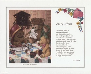 Osos de peluche poema de colección Donna Richardson Art Bee Ewing poema 8x10 pulgadas - Imagen 1 de 1