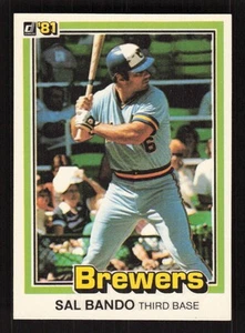 Sal Bando 1981 Donruss #84 Milwaukee Brewers Baseball Card EX-MINT - Picture 1 of 2
