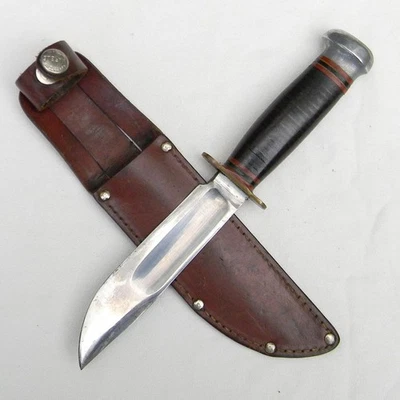 Faca de caça MARBLE'S EUA vintage lâmina de 5 polegadas IDEAL, bainha original; excelente - Imagem 1 de 4