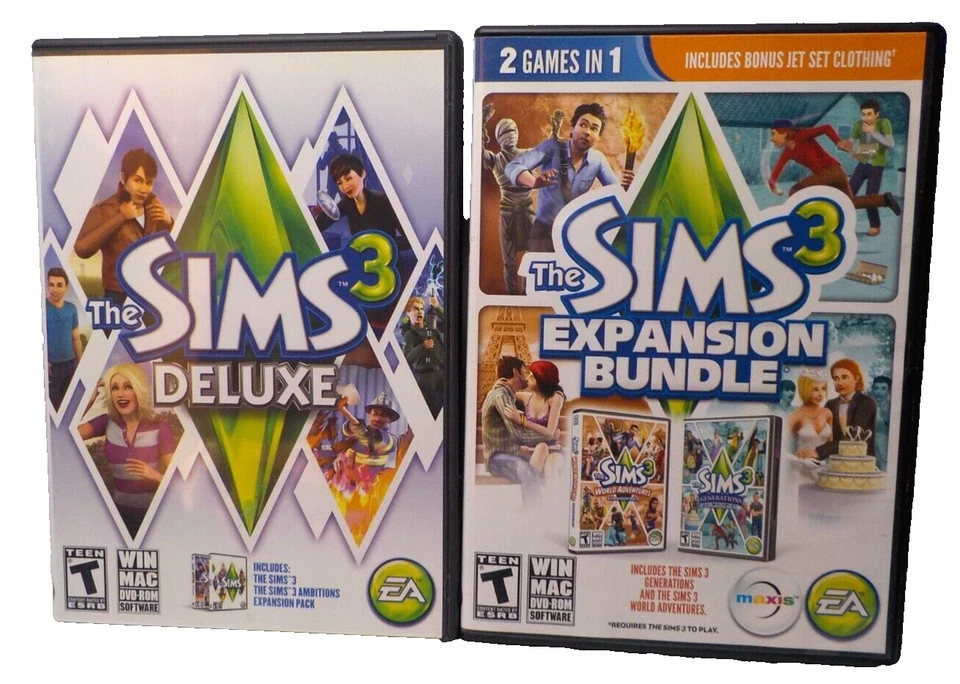 Sims 3  Deluxe + expansion bundle with install keys - +1 extra disc without key - Image 1 of 4