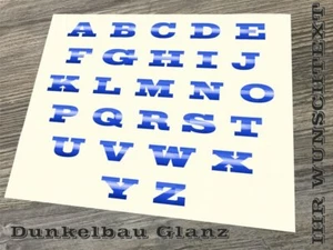Wunschtext Sticker Blau Tuning Emblem Schriftzug Autoaufkleber Modellbezeichnung - Bild 1 von 2