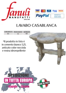 LAVAMANI PILOZZO MOD.CASABLANCA DA GIARDINO IN CEMENTO E MARMO - Foto 1 di 1