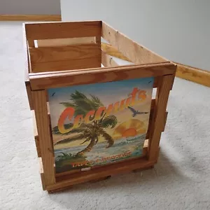 Coconuts like Peaches Records and Tapes 24" LP Record Wood Storage Crate - Picture 1 of 5