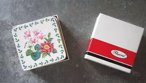8 Pimpernel Coasters Pink Flowers -cork on bottom - very good cond. - Picture 1 of 4