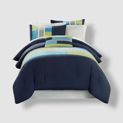 Mi Zone Blue Pipeline Reversible 3-Piece Comforter Set - Twin/Twin XL Size - Image 1 of 4