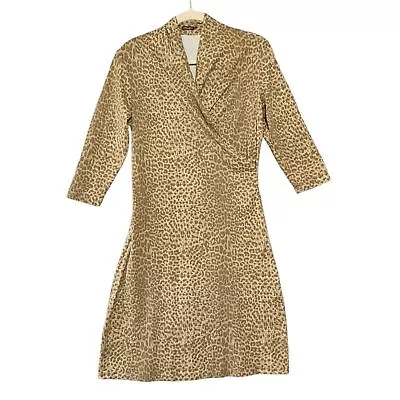 Vestido envolvente sintético estampado animal Panamá manga larga J. McLaughlin para mujer M Foto 1 de 4