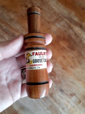 Vtg FAULK'S CH-44 Goose Call - Wood - World Champions Lake Charles, LA - Image 1 of 4