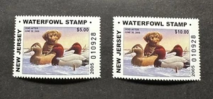 2005 NEW JERSEY - Lot3 - State Duck Stamp - MNH **Matching R & NR Ser# Pair** - Picture 1 of 2