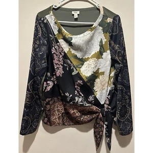 Anthropologie TINY Damen Patchwork Blüten Bindegürtel Bluse Größe Small - Bild 1 von 10