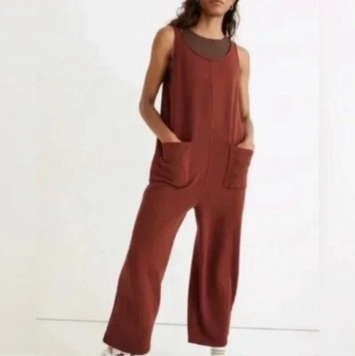 Madewell MWL superbrushed pull on wide leg jumpsuit women medium - Image 1 of 4
