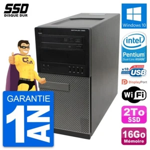 PC Tour Dell OptiPlex 990 Intel Pentium G630 RAM 16Go SSD 2To Windows 10 Wifi - Imagen 1 de 6