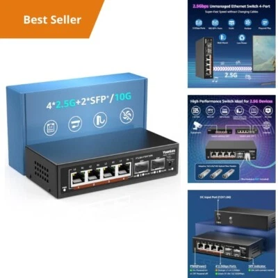 6 Port 2.5G Ethernet Switch with 2x 10G SFP | 60Gbps Switching Capacity | VLAN | - Image 1 of 4