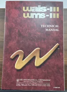 WAIS-III & WMS-III Technical Manual – Cognitive & Memory Assessment Guide - Picture 1 of 12