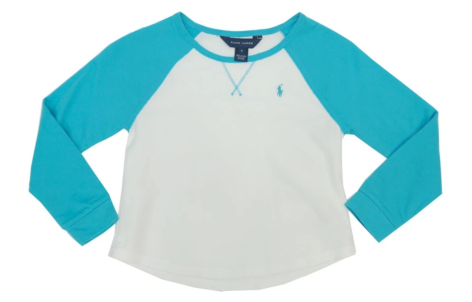 ¡Nuevo! Ralph Lauren Azul Raglán Béisbol Sudadera Top Niñas Niños Pequeños 3T-6 Foto 1 de 1