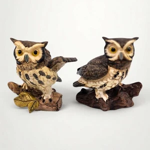 Norleans Japan Vintage 5" Ceramic Owl Pair 1970s Decor Beautiful Condition - Bild 1 von 4