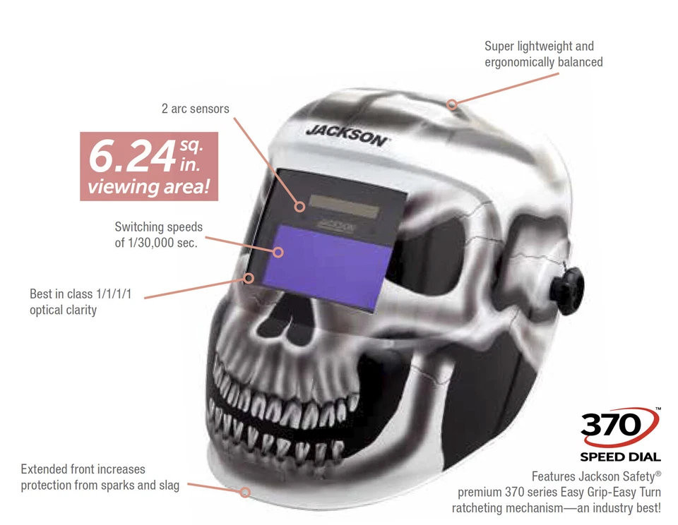 Jackson безопасности 47102 ADF серый материи графика первоклассный сварочный шлем совершенно новый! - Изображение 1 из 1