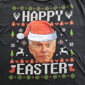 Joe Biden Buona Pasqua (Natale) Divertente Maglietta Nera Uomo 2XL - Foto 1 di 7