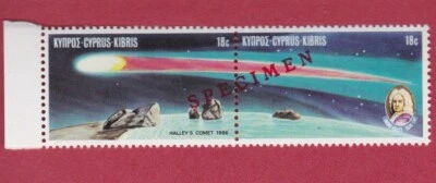 R* CYPRUS SPECIMEN 2 V. MNH* 1986 HALLEY'S COMET Mi nr. 662-663 #5628 - Image 1 of 2