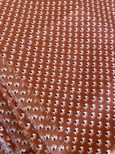 Ginger Elephant print silky polyester fabric lightweight - Picture 1 of 6