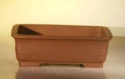 Tan Unglazed Ceramic Bonsai Pot Rectangle Measures: 10" x 7.875" x 3.125'' Size - Image 1 of 1