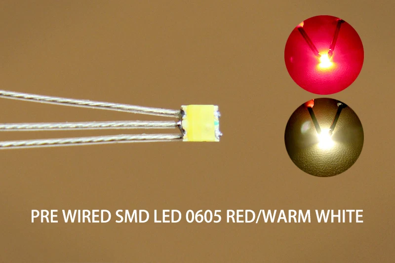 20pcs Pre-soldered Bi-color Red Warm White SMD LED 0605 Anode in Common Resistor - Image 1 of 4