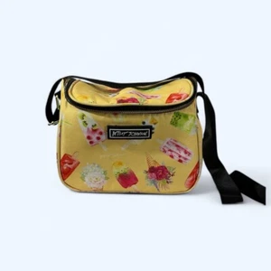 Betsey Johnson Sweet Treat Cooler Lunch Tote Insulated Bag Strap Zip Yellow - Picture 1 of 7
