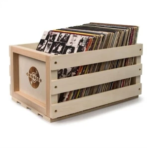 Crosley Vinyl Record Storage Crate Natural Wood new / boxed - Picture 1 of 1