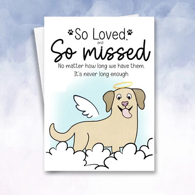 Personalised Dog Sympathy Card - Labrador Dog Loss of Your Dog, Pet berevement - Image 1 of 4