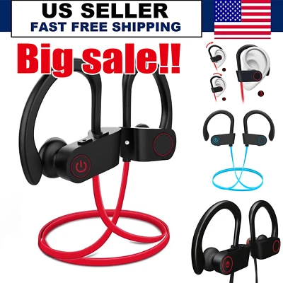 Waterproof Bluetooth 5.0 Earbuds Stereo Sport Wireless Headphones in Ear Headset - Image 1 of 4