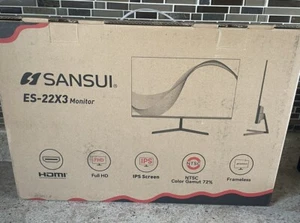 SANSUI ES-22X3 Monitor 22” IPS 1080P HDMI UltraThin Computer Monitor Frameless - Picture 1 of 5