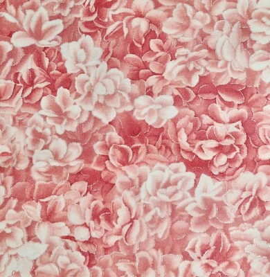 Tela de material de costura de mezcla de algodón floral rosa melocotón 45" x 48,5" Foto 1 de 4