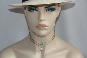 2-Vintage Sterling Silver Turquoise and Fetish Choker Necklaces - Picture 1 of 12