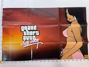 Grand Theft Auto Vice City (PlayStation 2) Map Insert Poster 13 x 22" ONLY mint - Picture 1 of 4