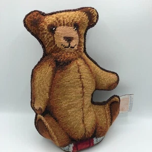 Katha Diddel Nadelspitze Teddybär Wolle Plüsch Kissen Samtrücken Vintage - Bild 1 von 5