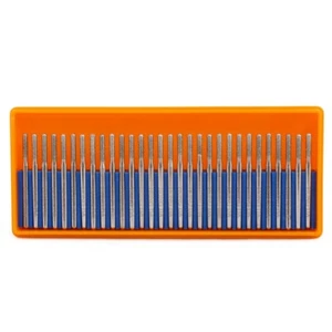 30Pcs Diamond Grinding Head Cylindrical Ball Nose 2.5 mm Needle Rotary Burrs15# - Picture 1 of 6