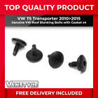 FITS VW T5 TRANSPORTER 10>15 GENUINE VW ROOF BLANKING BOLTS + SEALING GASKETS X4