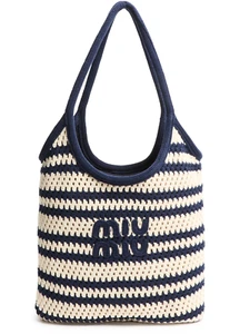 MIU MIU Ivy Blue Raffia/Linen Tote Bag New & Authentic - Picture 1 of 4