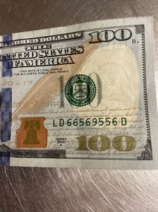100 dollar bill. Fancy serial number. Trinary in great condition 66569556 - Picture 1 of 4