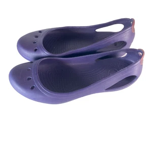 Crocs Shoe Womens Size 10 Purple Kadee Ballet Flats Dual Comfort Casual Slip On - Picture 1 of 13