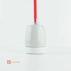 Versión E27 cerámica porcelana, montura de porcelana esmaltada con transp. Boquilla de sujeción - Imagen 1 de 3