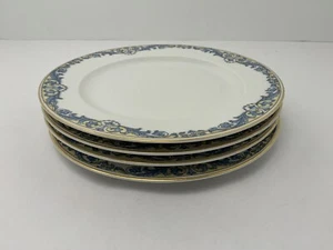 Vintage 30’s Hutschenreuther Selb Bavaria 8” Salad Plate Blue Yellow Gold Trim - Picture 1 of 12