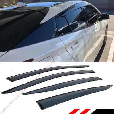 PARA TOYOTA PRIUS PRIME 2016-2022 HUMO ESTILO OE VENTANA VISERA PROTECTOR DE LLUVIA CON CLIPS Foto 1 de 4