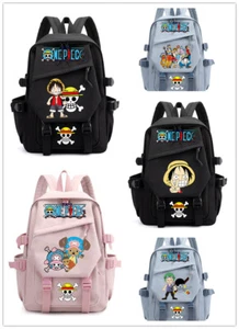 Zoro Chopper zaino pezzo unico Luffy borsa a libro borsa scuola nero blu - Foto 1 di 46