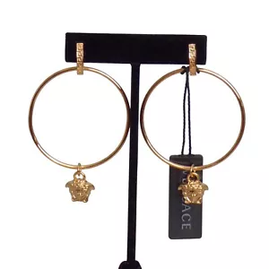 VERSACE- NWT 2024 Gold Medusa Hoop Earrings - Picture 1 of 4