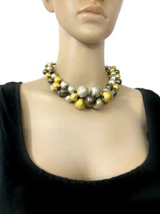 N7930 Ethnic Boho Gypsy FASHION 3 Tone Bead Tribal Choker Necklace Women Jewelry - Picture 1 of 11