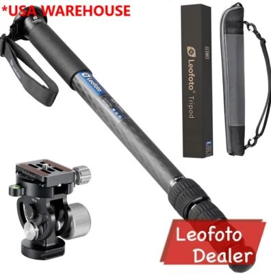 Leofoto MP-284C+VH-10S CF Monopod with VH-10S Two Way Tilt Head - Image 1 of 4