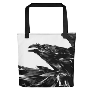 Bolso de Mano Cuervo Negro Estampado Personalizado Blanco y Negro Wicca Nórdico Pagano  - Imagen 1 de 1