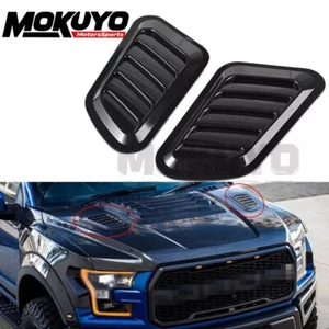 2x For Ford Sport Black Car Front Hood Side Air Flow Vent Hole Cover Decor Trim - Picture 1 of 7